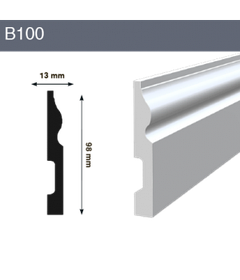 Напольный плинтус B100 98x13x2000 мм (ВхШхД)