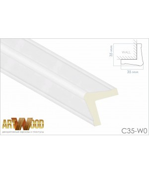Угол С35-W0 Белый 35x35x2400 мм HI WOOD
