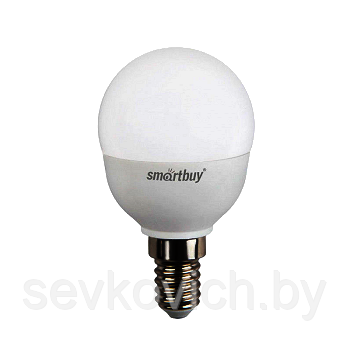 Лампа светодиодная шар Smartbuy-Р45-05W/4000/E14 - фото 1 - id-p134774690