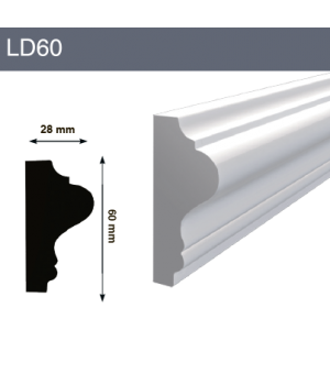 Декоративный молдинг LD60 28x60x2000 мм (ВхШхД)