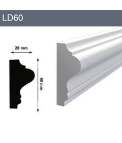 Декоративный молдинг LD60 28x60x2000 мм (ВхШхД)