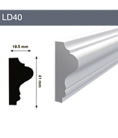 Декоративный молдинг LD40 19.5x41x2000 мм (ВхШхД)