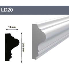 Декоративный молдинг LD20 10x20.5x2000 мм (ВхШхД)