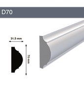 Декоративный молдинг D70 31.5x70x2000 мм (ВхШхД)