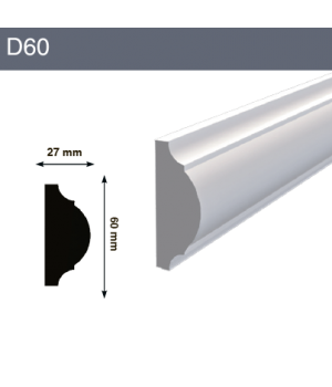 Декоративный молдинг D60 27x60x2000 мм (ВхШхД)