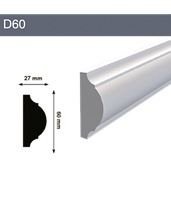 Декоративный молдинг D60 27x60x2000 мм (ВхШхД)