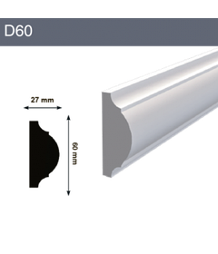 Декоративный молдинг D60 27x60x2000 мм (ВхШхД)