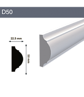 Декоративный молдинг D50 22.5x50x2000 мм (ВхШхД)