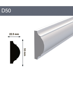 Декоративный молдинг D50 22.5x50x2000 мм (ВхШхД)