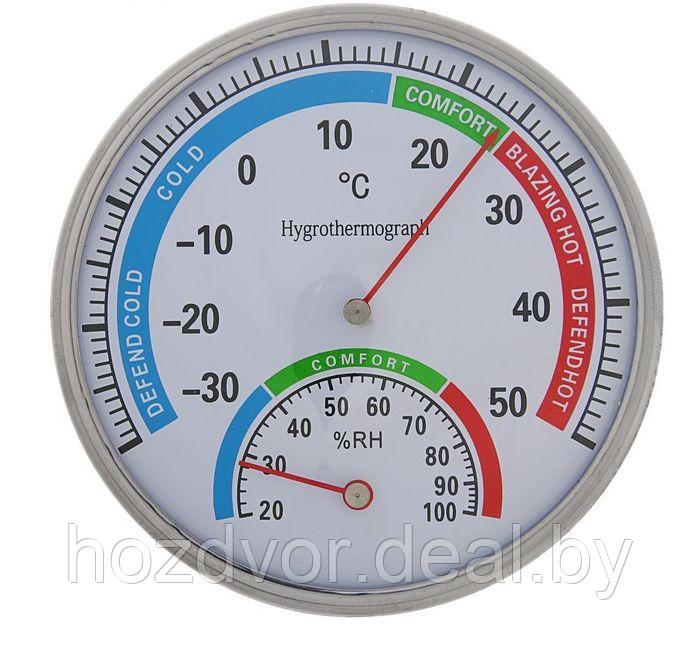 Термометр механический с гигрометром, металл - фото 1 - id-p116297269