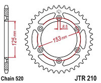 Звездочка ведомая JTR210.45SC зубьев