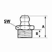 Коническая пресс-масленка Н1 G 1/4''-VA-SK-SW 14 15938