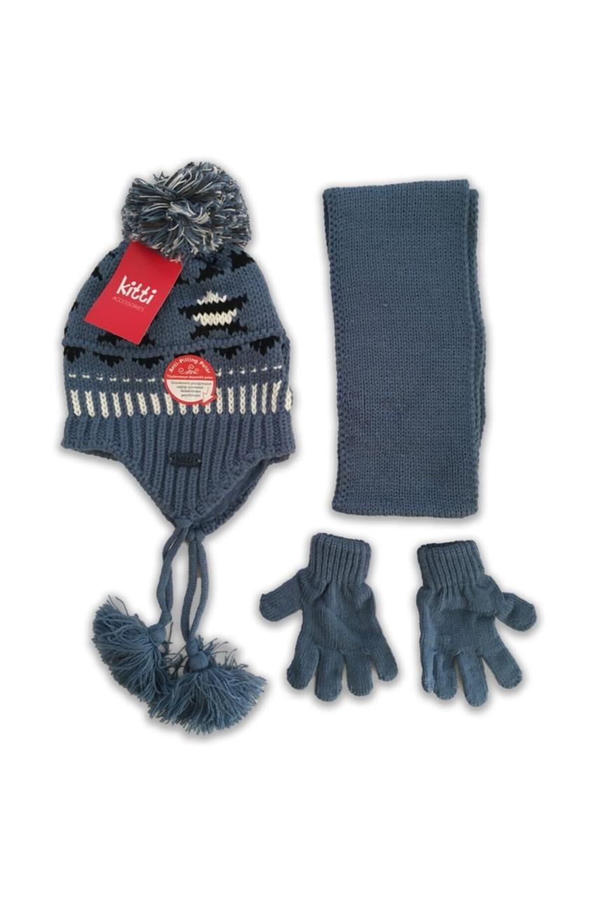 Комплект для мальчика (шапка,шарф,перчатки) модель Р-К2920-08 - фото 1 - id-p134779450
