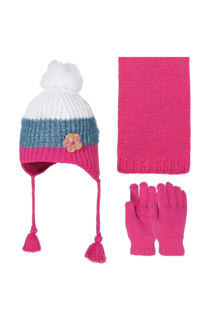 Комплект для девочки (шапка,шарф,перчатки) модель Р-К2940-04 - фото 1 - id-p134779453