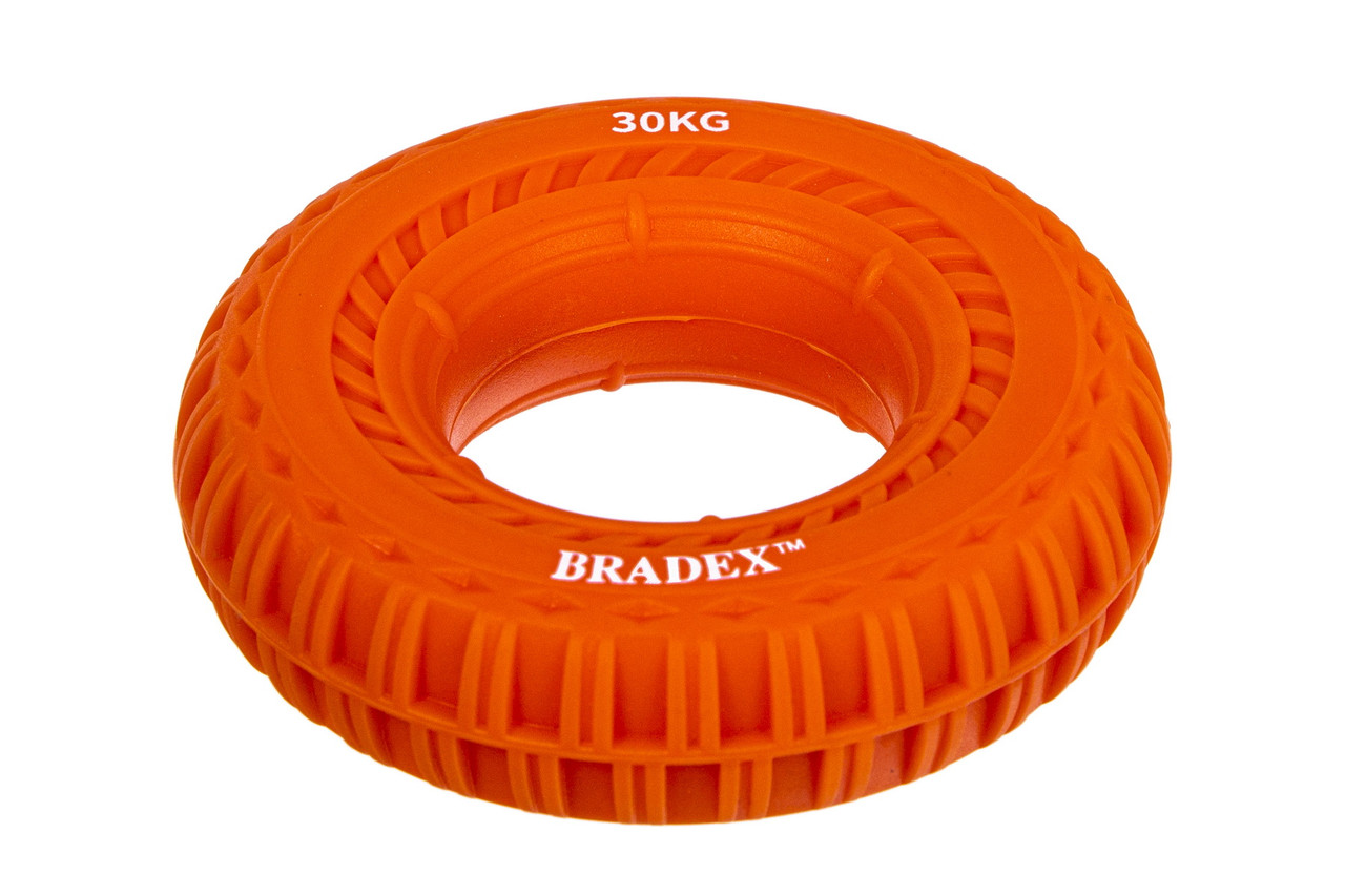 Кистевой эспандер 30 кг, круглый с протектором, оранжевый - фото 1 - id-p134786486