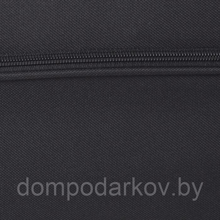 Сумка деловая, отдел на молнии, 2 наружных кармана, длинный ремень, цвет чёрный - фото 3 - id-p134792570