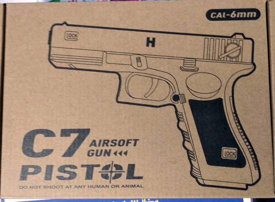 Пистолет игрушечный металлический пневматический Глок (Glock) c7 - фото 2 - id-p134799338