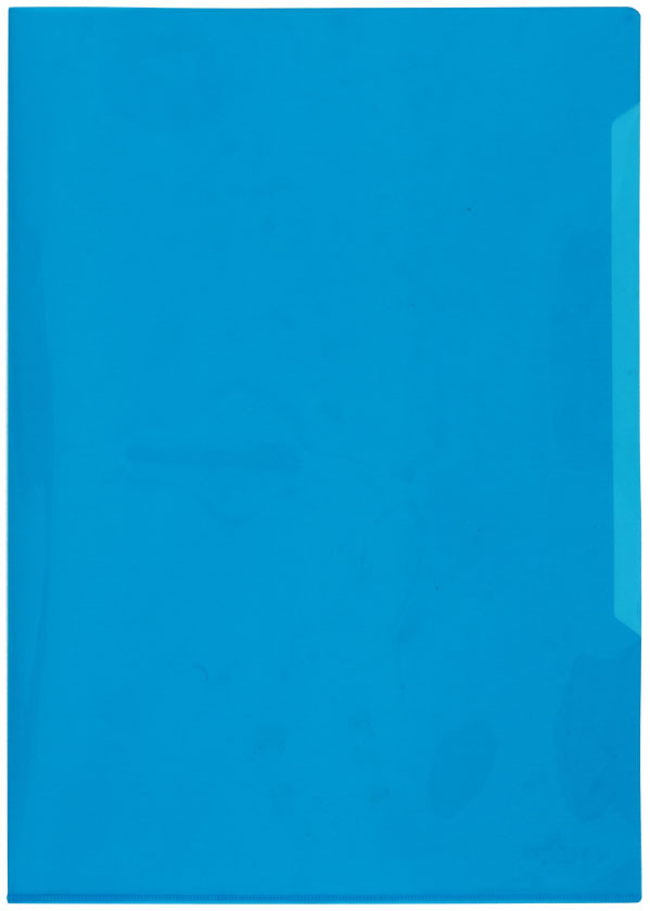 Папка-уголок пластиковая Durable А4+ толщина пластика 0,18 мм, прозрачная синяя - фото 1 - id-p134810532