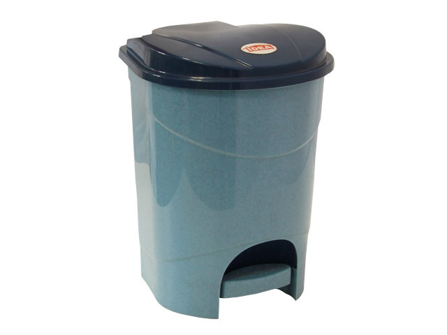 Контейнер для мусора с педалью 7л (голубой мрамор)