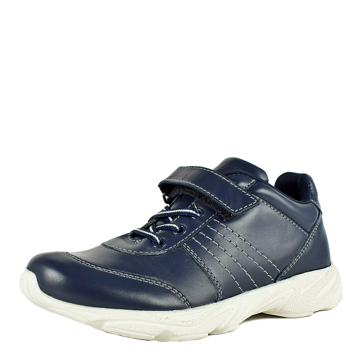 Кроссовки детские кожаные Spotter арт.063979-Синий,р-ры:32-37