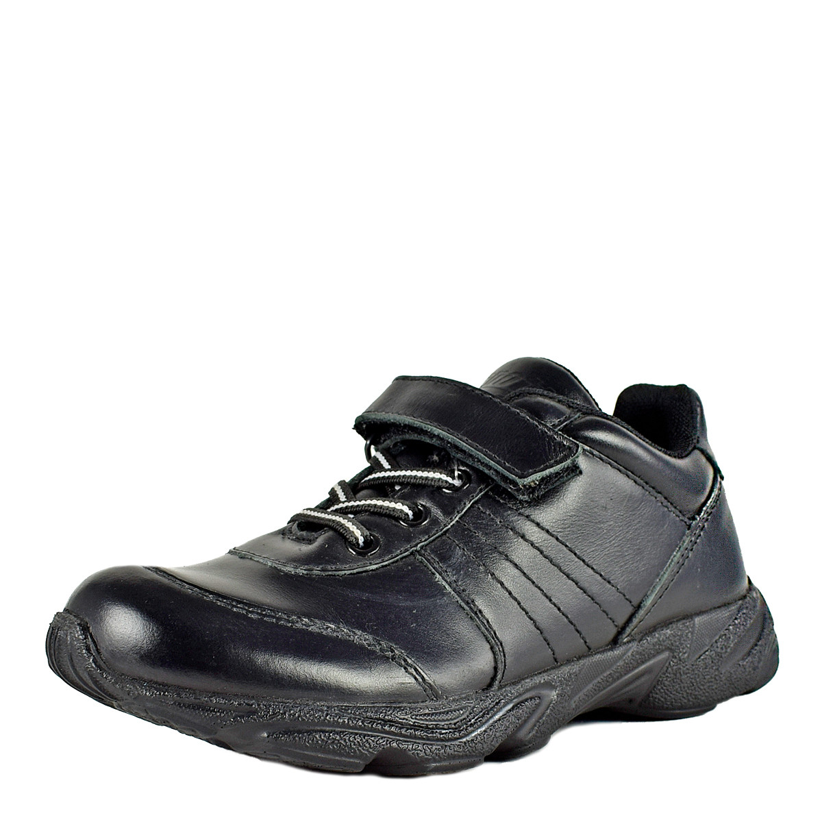 Кроссовки детские кожаные Spotter арт.063979-Черный,р-ры:32-37