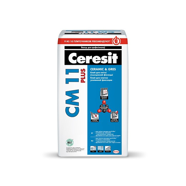 CERESIT CM 11 PLUS. Клей для плитки усиленной фиксации (25кг.)