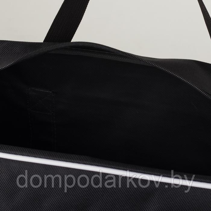 Сумка спортивная, отдел на молнии, наружный карман, длинный ремень, цвет чёрный - фото 4 - id-p134920005