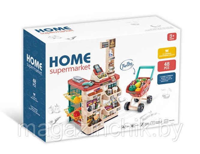 Игровой набор Супермаркет с тележкой 668-78, на батарейках, продукты, деньги - фото 3 - id-p134932209