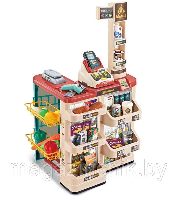 Игровой набор Супермаркет с тележкой 668-78, на батарейках, продукты, деньги - фото 6 - id-p134932209