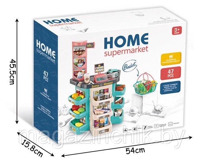 Детский набор Супермаркет с корзиной 668-86, свет, звук, сканер, продукты - фото 5 - id-p134932256