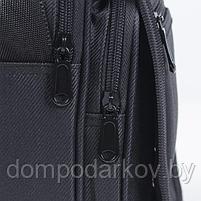 Сумка мужская, отдел на молнии, 2 наружных кармана, длинный ремень, цвет чёрный, фото 3