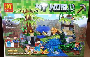 Конструктор Майнкрафт Мост над водопадом 33130, аналог Лего Minecraft
