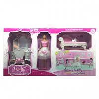Кукольный набор "Комната принцессы ".В комплекте :кукла ,платья ,мебель. (аналог барби) 99045