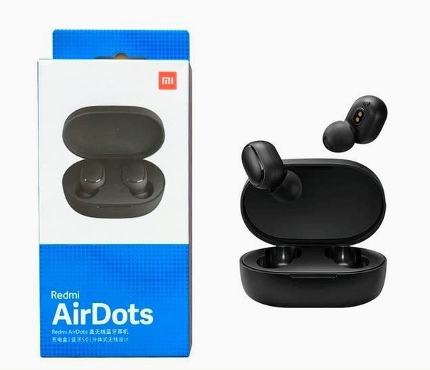 Наушники беспроводные Xiaomi Redmi AirDots black, Mi bluetooth Гарнитура (аналог) - фото 1 - id-p134945383