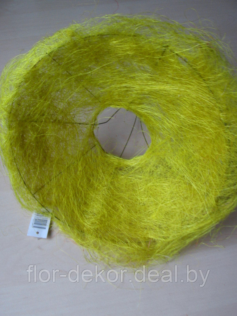 Каркас для букета из сизали, D 30см.( жёлтый цвет, брак) - фото 1 - id-p9887494