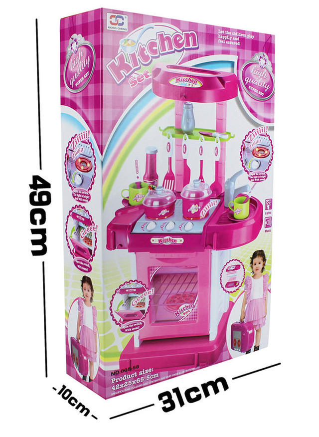 Детская игровая кухня чемодан арт. 008-58 KITCHEN, Игровые детские кухни для девочек