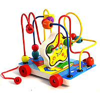 Детская развивающая игрушка Лабиринт-каталка Звездочка (деревянная). Арт. 155