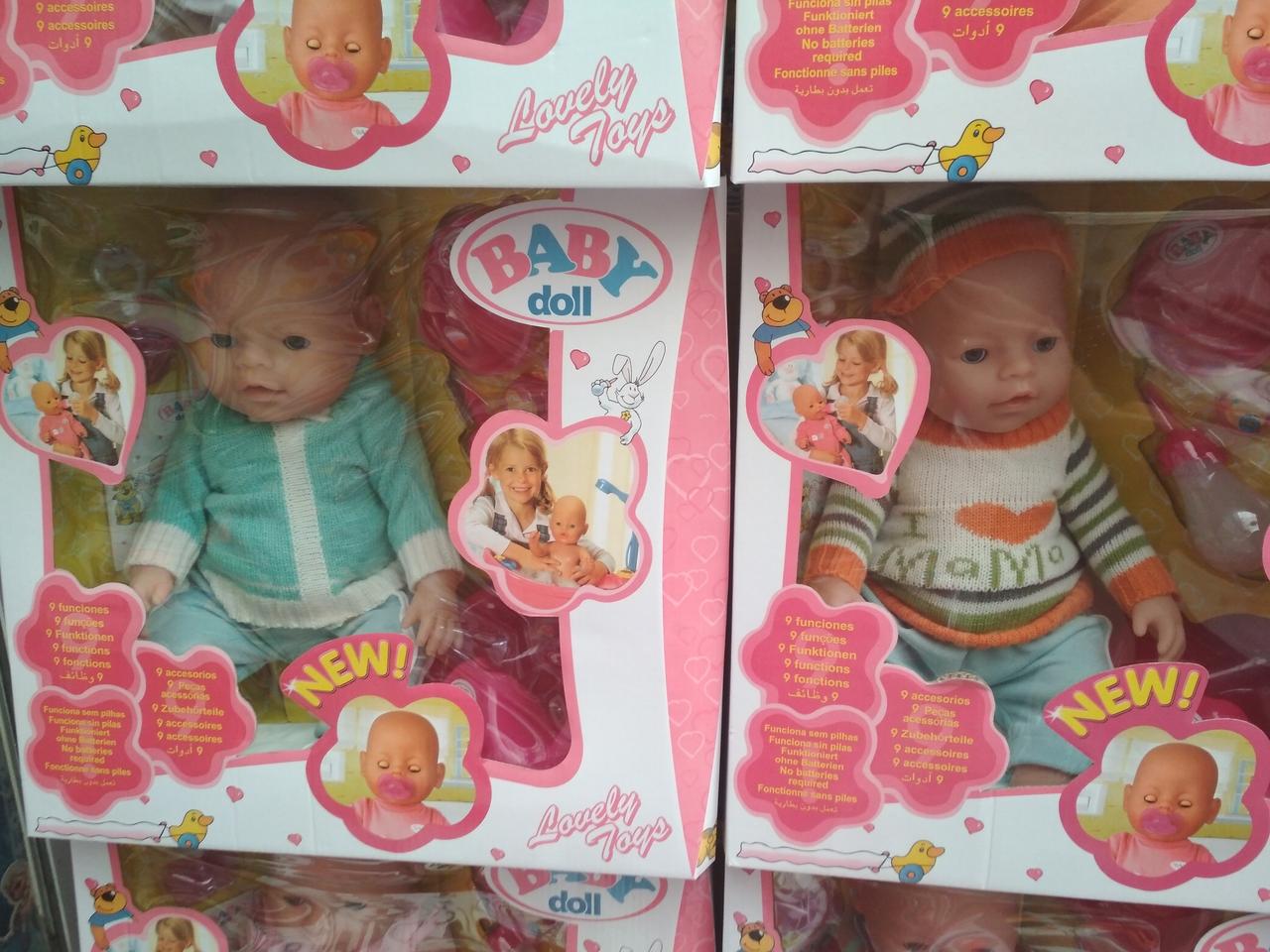 Кукла пупс Baby Doll (Бэби дол) с аксессуарами, 9 функций - фото 2 - id-p134943466
