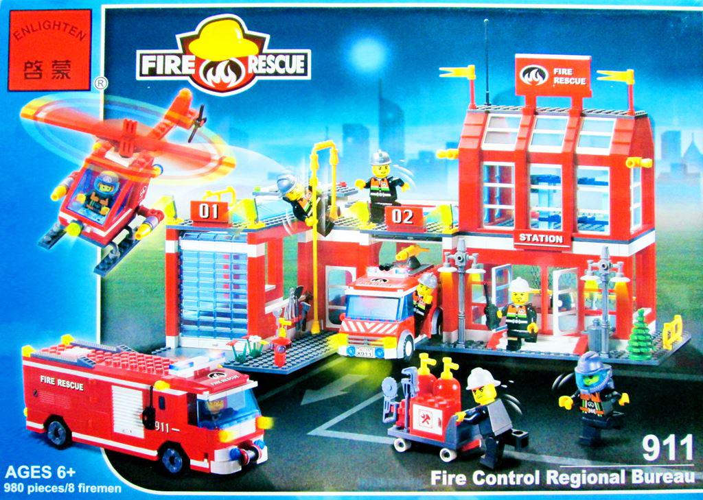 Конструктор 911 "Пожарная охрана" Брик 980 деталей аналог лего lego