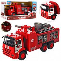 Пожарная металлическая машина "Автопарк" 9624 (свет, звук, вода)