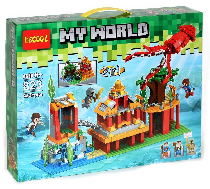 Конструктор Decool 823 My World Подводный мир 432 детали аналог Lego Minecraft