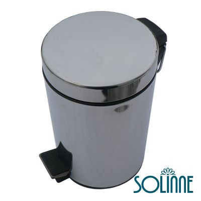 Урна для мусора с педалью Solinne Н102 , 5 л. (хром), фото 1