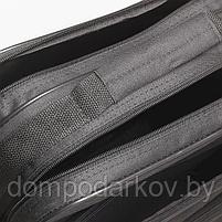 Сумка мужская, 2 отдела на молниях, 3 наружных кармана, цвет чёрный, фото 5