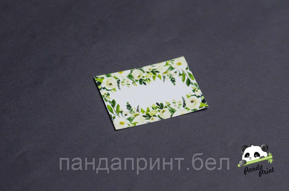 Открытка-бирка Белые розы 50х70 мм