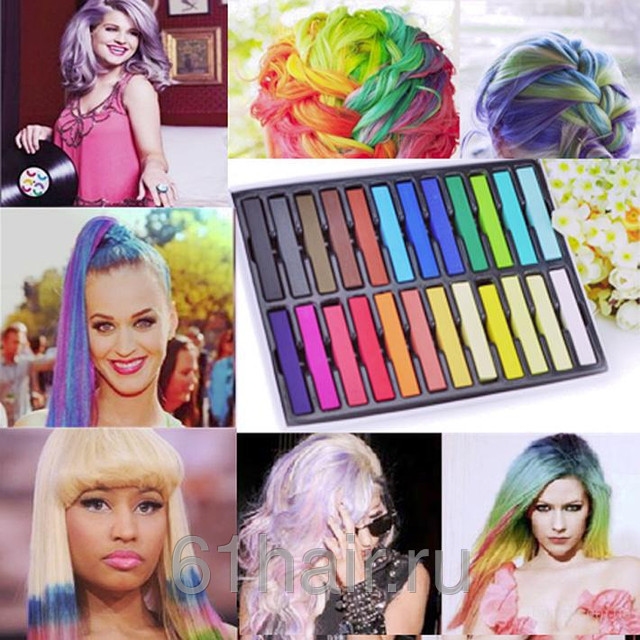 Цветные мелки для волос (6 цветов,12 цветов, 24 цвета,36 цветов) - фото 7 - id-p134975754