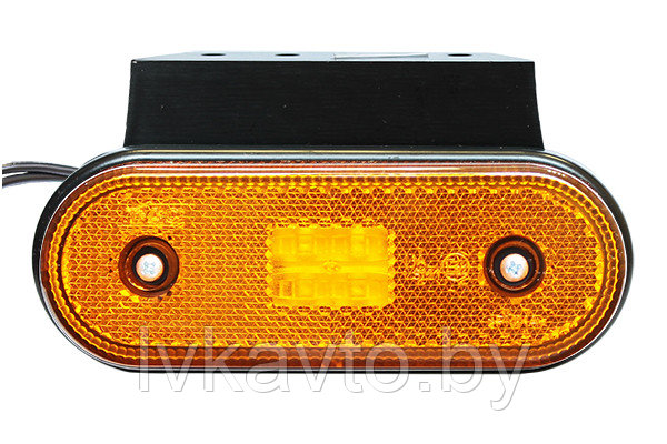 Фонарь габаритный LED 12-24V желтый (120х46мм, 4-светодиода, с кронштейном)