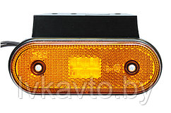 Фонарь габаритный LED 12-24V желтый (120х46мм, 4-светодиода, с кронштейном)