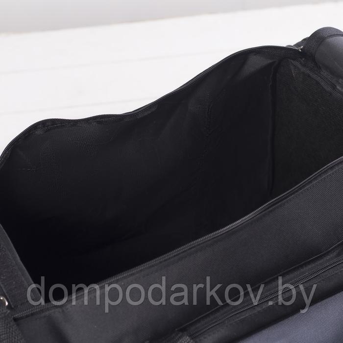 Сумка спортивная, отдел на молнии, 3 наружных кармана, цвет чёрный/серый - фото 4 - id-p134997148