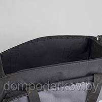Сумка спортивная, отдел на молнии, 3 наружных кармана, цвет чёрный/серый, фото 5