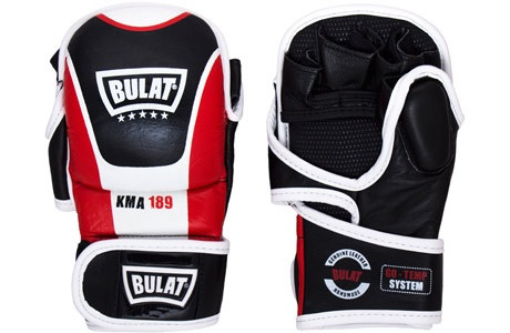 (KMA-189) Перчатки Full Contact MMA Bulat (черный/красный/белый) S, M - фото 1 - id-p71921484